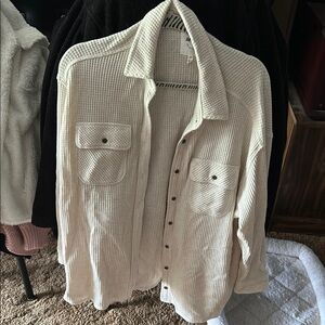 Aerie Cream Button Down Shirt